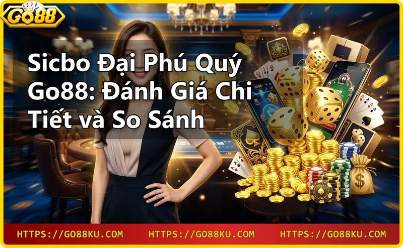 Ba viên xúc xắc sicbo đại phú quý nổi bật trên bàn casino với hiệu ứng ánh sáng neon
