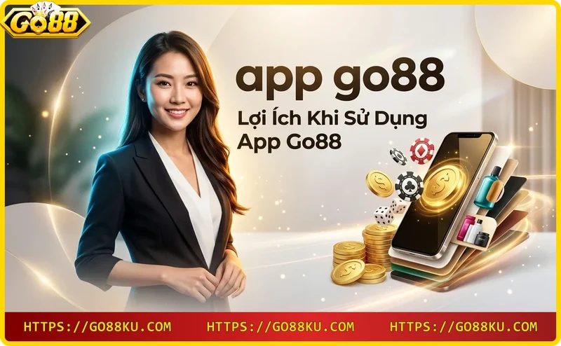 Màn hình điện thoại hiển thị chiến thắng với vàng rơi, biểu tượng giao dịch nhanh