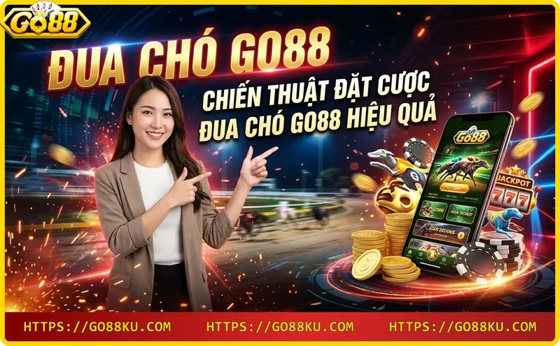 Sơ đồ chiến thuật đặt cược đua chó Go88 với biểu đồ tỷ lệ và tượng chó vàng