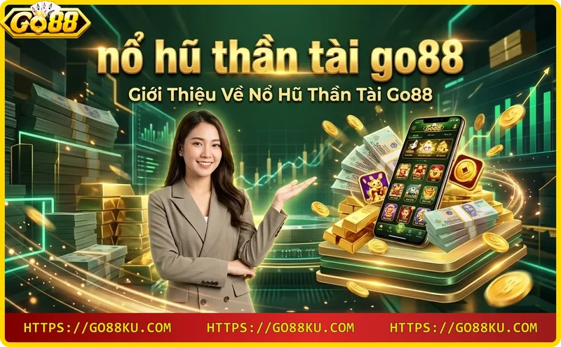 Tượng thần tài vàng với jackpot trong game nổ hũ Go88
